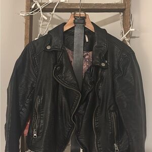 Black Faux Leather Jacket Free People